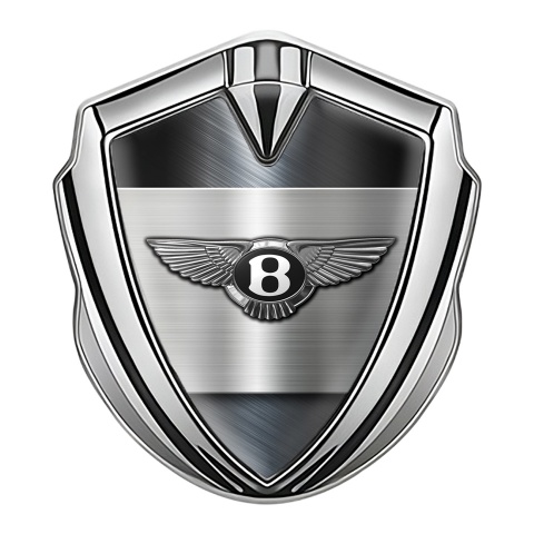Bentley Trunk Emblem Domed Badge Silver Brushed Aluminum Template