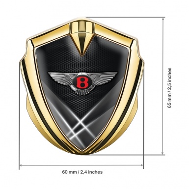 Bentley Self Adhesive Bodyside Emblem Gold Hex Light Beams Design