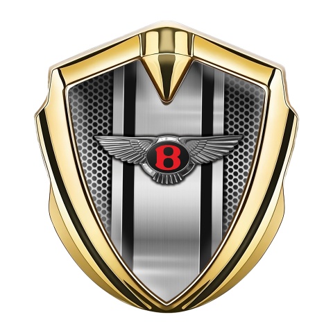Bentley Metal Emblem Self Adhesive Gold Light Grate Central Plate Design