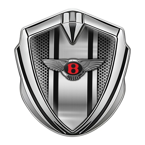 Bentley Metal Emblem Self Adhesive Silver Light Grate Central Plate Design
