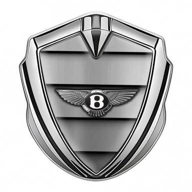 Bentley Bodyside Domed Emblem Silver Metal Shutter Effect Chrome Logo