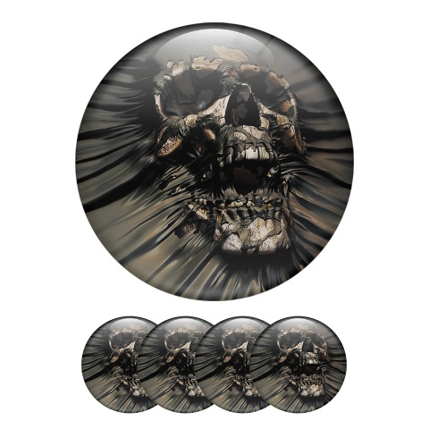 Skull Center Hub Dome Stickers Unique 3D Quality