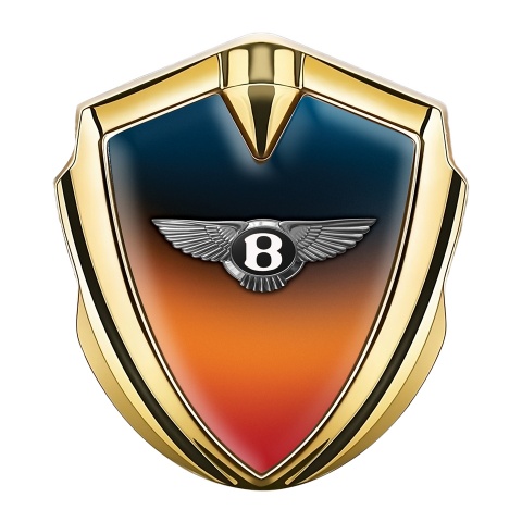 Bentley Fender Emblem Badge Gold Color Gradient Classic Logo Design