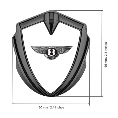 Bentley Trunk Domed Emblem Badge Graphite White Base Classic Edition