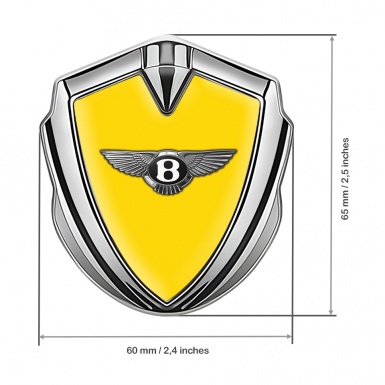 Bentley Self Adhesive Bodyside Emblem Silver Yellow Base Clean Design