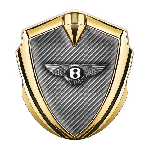 Bentley Metal Emblem Self Adhesive Gold Light Carbon Classic Design