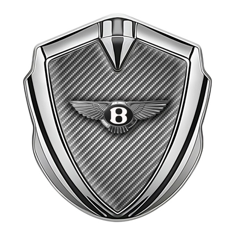 Bentley Metal Emblem Self Adhesive Silver Light Carbon Classic Design