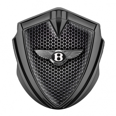 Bentley 3D Car Domed Metal Emblem Graphite Dark Grate Classic Edition