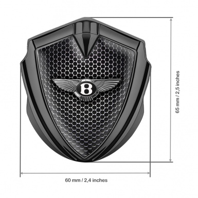 Bentley 3D Car Domed Metal Emblem Graphite Dark Grate Classic Edition