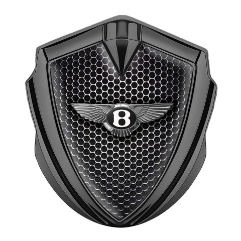 Bentley 3D Car Domed Metal Emblem Graphite Dark Grate Classic Edition