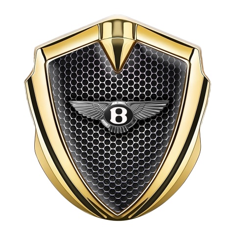 Bentley 3D Car Domed Metal Emblem Gold Dark Grate Classic Edition