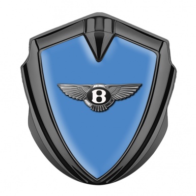 Bentley Bodyside Domed Emblem Graphite Blue Base Classic Chrome Effect