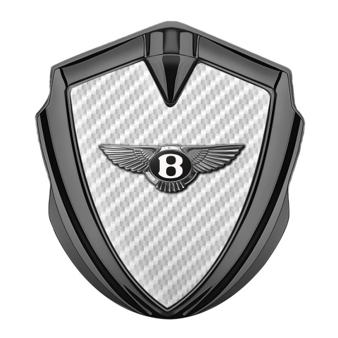 Bentley Trunk Emblem Badge Graphite White Carbon Clean Chrome Edition