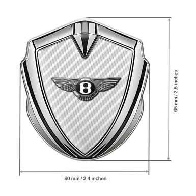 Bentley Trunk Emblem Badge Silver White Carbon Clean Chrome Edition