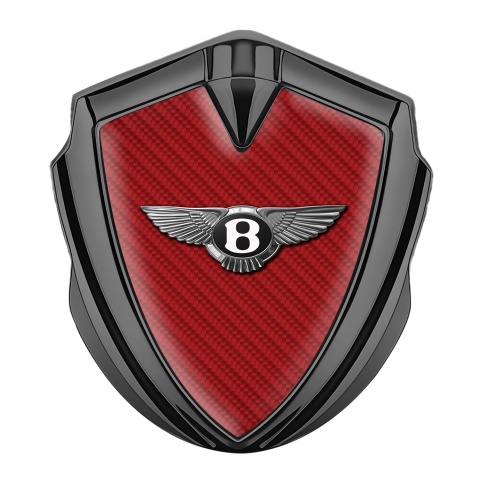 Bentley Trunk Metal Emblem Badge Graphite Red Carbon Classic Logo Design
