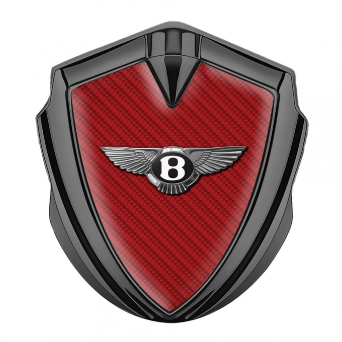 Bentley Trunk Metal Emblem Badge Graphite Red Carbon Classic Logo Design