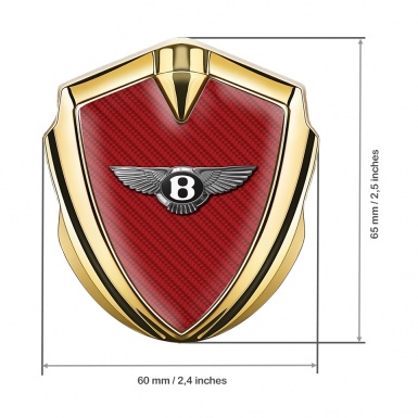 Bentley Trunk Metal Emblem Badge Gold Red Carbon Classic Logo Design