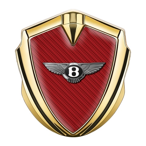 Bentley Trunk Metal Emblem Badge Gold Red Carbon Classic Logo Design