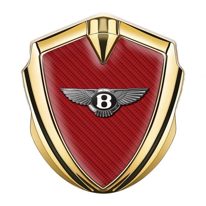 Bentley Trunk Metal Emblem Badge Gold Red Carbon Classic Logo Design