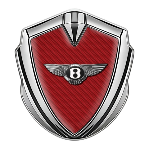 Bentley Trunk Metal Emblem Badge Silver Red Carbon Classic Logo Design