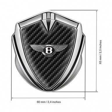 Bentley Self Adhesive Bodyside Emblem Silver Black Carbon Clean Logo