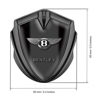 Bentley Metal Emblem Self Adhesive Graphite Black Base Center Column