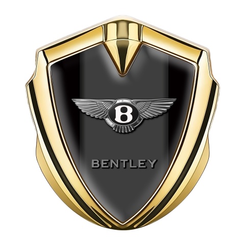 Bentley Metal Emblem Self Adhesive Gold Black Base Center Column
