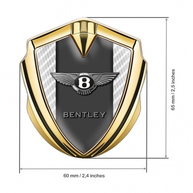 Bentley Bodyside Badge Self Adhesive Gold White Carbon Center Pilar