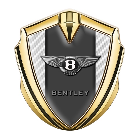 Bentley Bodyside Badge Self Adhesive Gold White Carbon Center Pilar