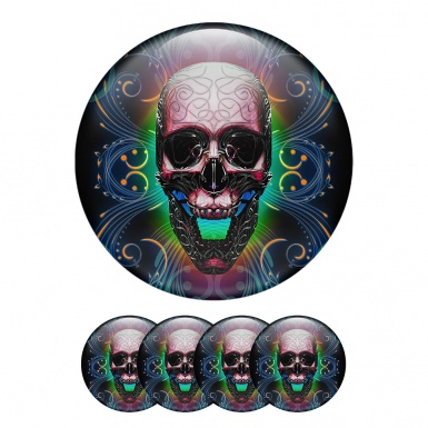 Skull Center Hub Dome Stickers Disco Skull