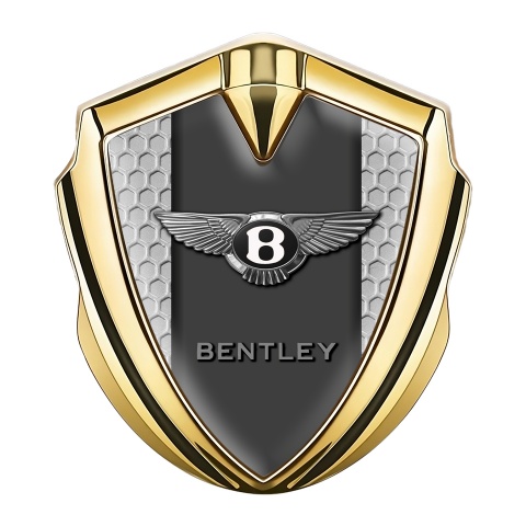 Bentley Tuning Emblem Self Adhesive Gold Grey Hexagon Base Edition