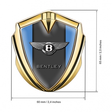 Bentley Trunk Metal Emblem Badge Gold Blue Base Dark Pilar Edition