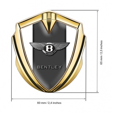 Bentley Bodyside Badge Self Adhesive Gold White Base Center Column