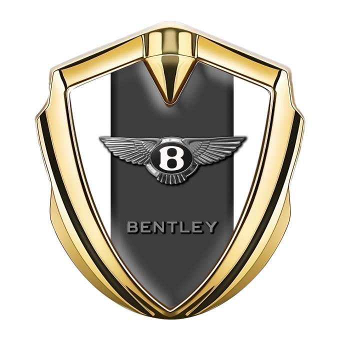 Bentley Bodyside Badge Self Adhesive Gold White Base Center Column