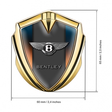 Bentley Fender Emblem Badge Gold Color Gradient Base Classic Logo