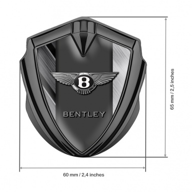 Bentley Fender Metal Emblem Badge Graphite Brushed Aluminum Classic Logo