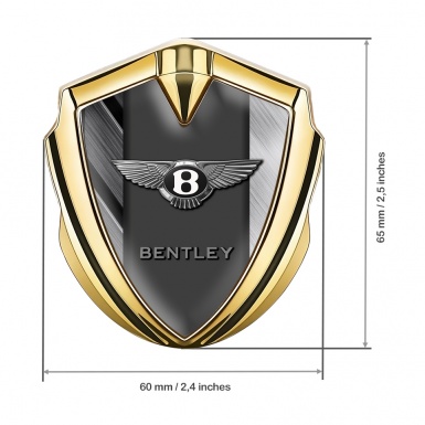 Bentley Fender Metal Emblem Badge Gold Brushed Aluminum Classic Logo