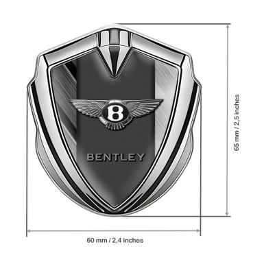 Bentley Fender Metal Emblem Badge Silver Brushed Aluminum Classic Logo