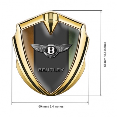 Bentley Trunk Emblem Domed Badge Gold Gradient Base Center Pilon