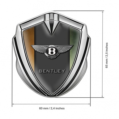 Bentley Trunk Emblem Domed Badge Silver Gradient Base Center Pilon