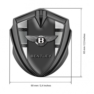 Bentley Trunk Metal Emblem Badge Graphite Dark Hex Metal Plates Edition