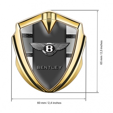 Bentley Trunk Metal Emblem Badge Gold Dark Hex Metal Plates Edition