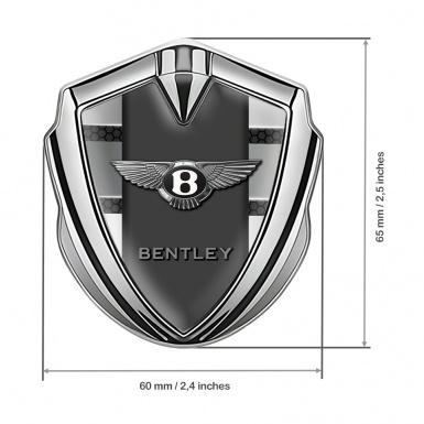 Bentley Trunk Metal Emblem Badge Silver Dark Hex Metal Plates Edition