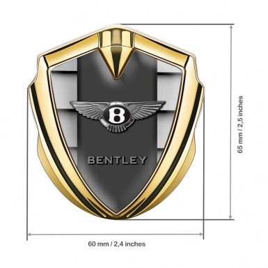 Bentley Metal Emblem Self Adhesive Gold Shutter Style Center Pilon
