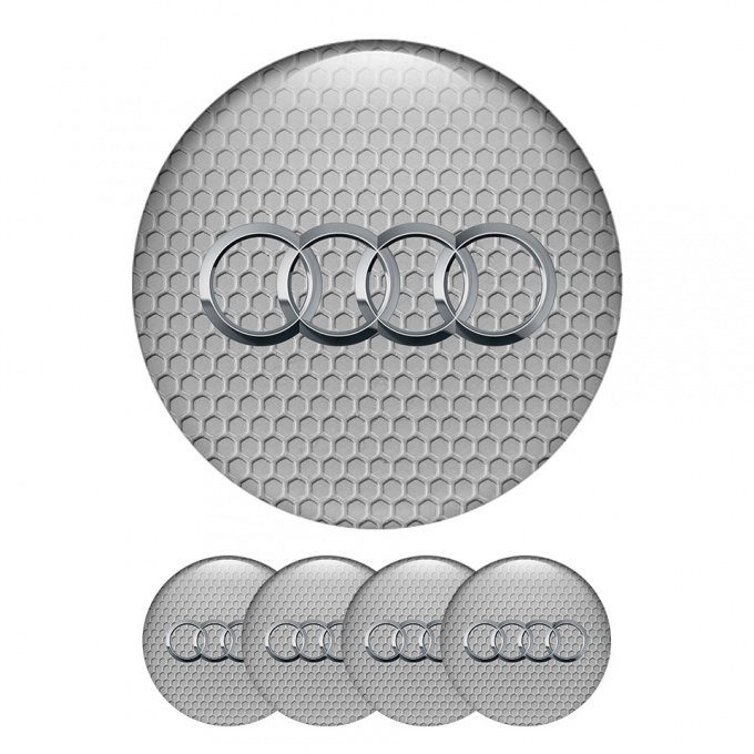 Audi Wheel Center Caps Emblem Honeycomb Effect