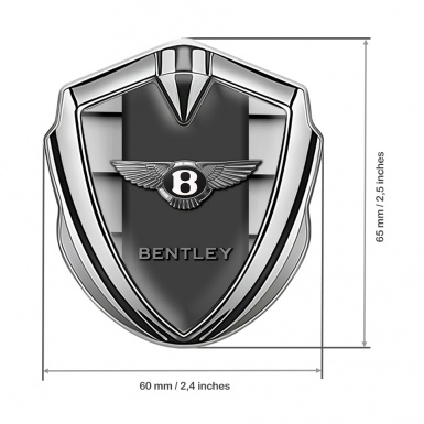 Bentley Metal Emblem Self Adhesive Silver Shutter Style Center Pilon