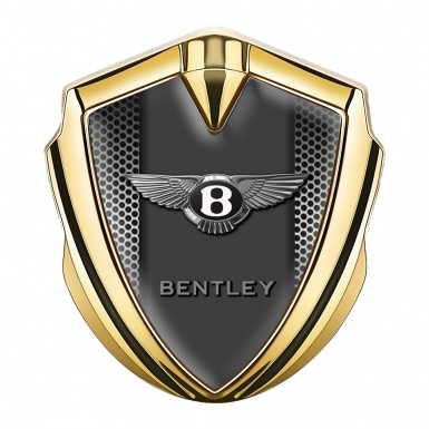 Bentley 3D Car Metal Domed Badge Gold Light Grate Classic Logo Design