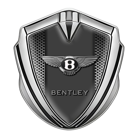Bentley 3D Car Metal Domed Badge Silver Light Grate Classic Logo Design