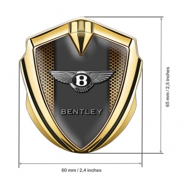 Bentley Bodyside Domed Emblem Gold Copper Grate Effect Classic Logo