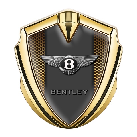 Bentley Bodyside Domed Emblem Gold Copper Grate Effect Classic Logo